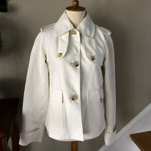 Theory Valmia Ivory Short Trench Coat S